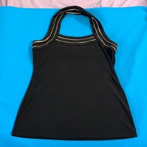 Black halter top.